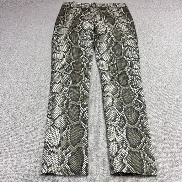 Michael Kors Pants Brown Skinny Green Snake Skin Print Women’s Size 4 - Picture 9 of 12